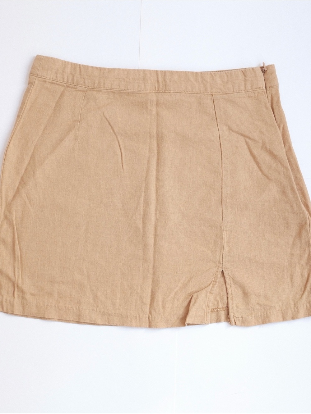Sinsay Tan Linen Wrap Mini Skirt - Size Small